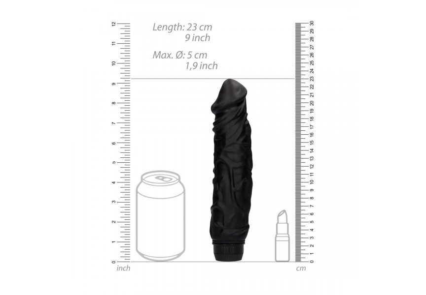 Μαύρος Ρεαλιστικός Δονητής - Shots Realistic Multispeed Vibrator Black 23cm