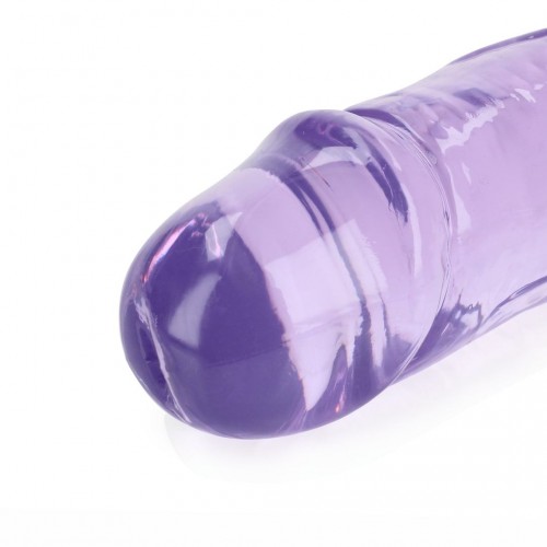 Μωβ Μεγάλο Διπλό Ομοίωμα Πέους - Shots Real Rock Crystal Jelly Realistic Double Dong Purple 45cm