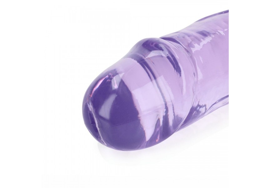 Shots Real Rock Crystal Jelly Realistic Double Dong Purple 45cm