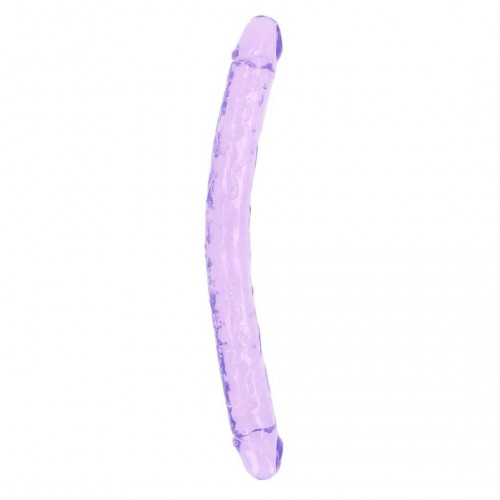 Μωβ Μεγάλο Διπλό Ομοίωμα Πέους - Shots Real Rock Crystal Jelly Realistic Double Dong Purple 45cm