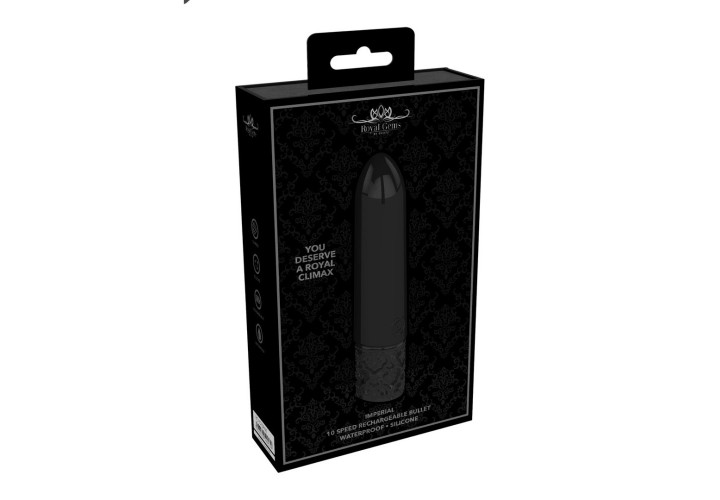 Shots Imperial Rechargeable Silicone Vibrator Black 10cm