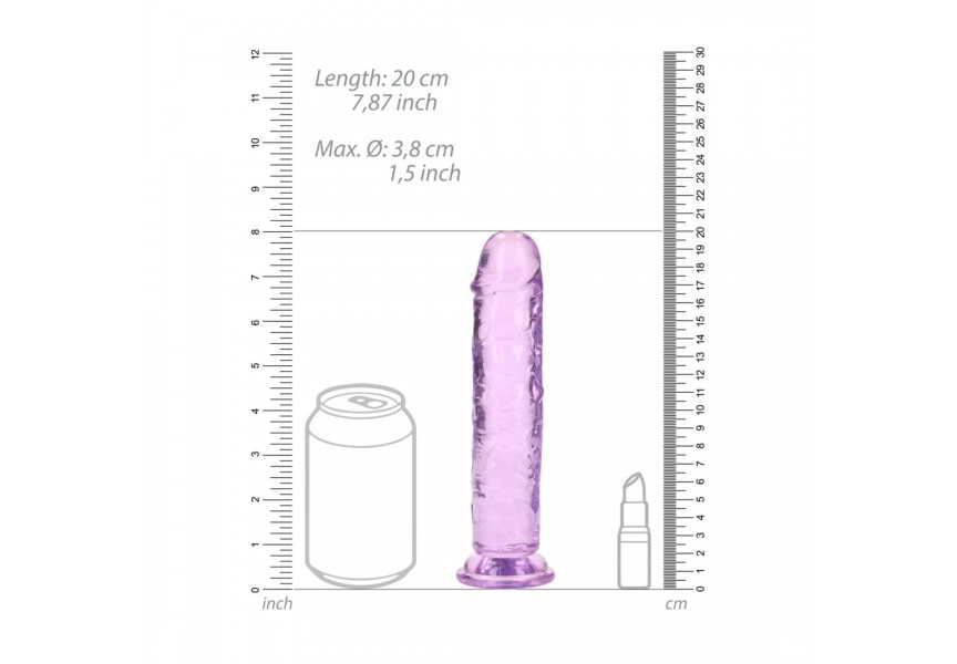 Ρεαλιστικό Ομοίωμα Πέους Με Βεντούζα - Shots Real Rock Realistic Dildo With Suction Cup Purple 20cm