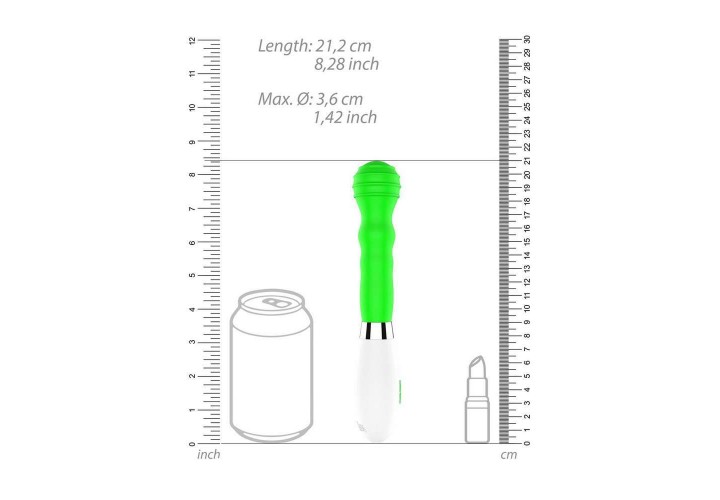 Πράσινος Δονητής Σιλικόνης 10 Ταχυτήτων - Shots Alida Classic Silicone Vibrator Green 21.2cm