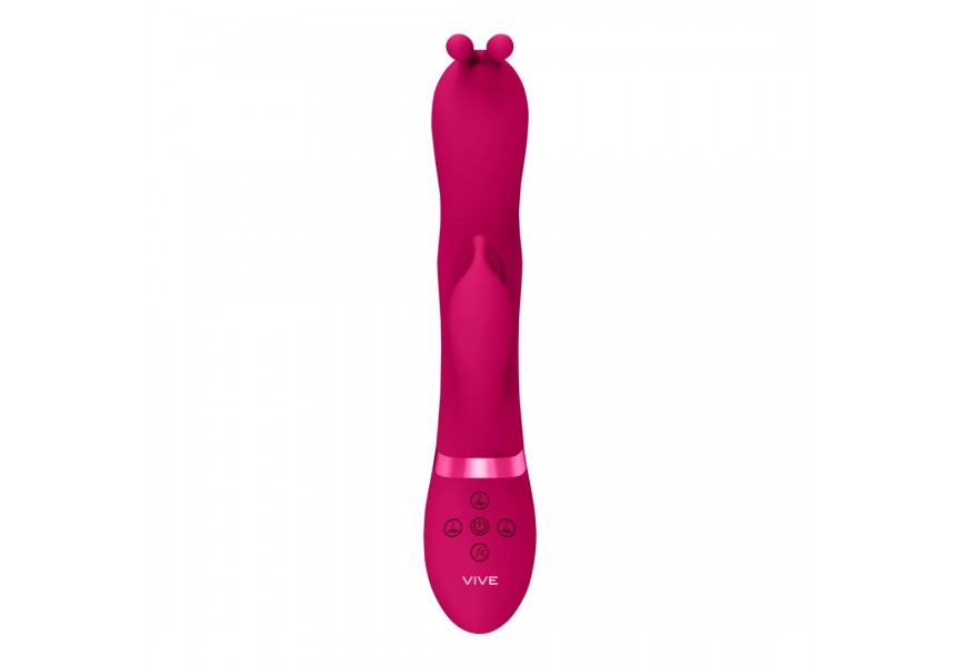 Shots Vive Gada Vibrating Bunny Ear G Spot Rabbit With Pulse Wave Shaft Pink 22.8cm