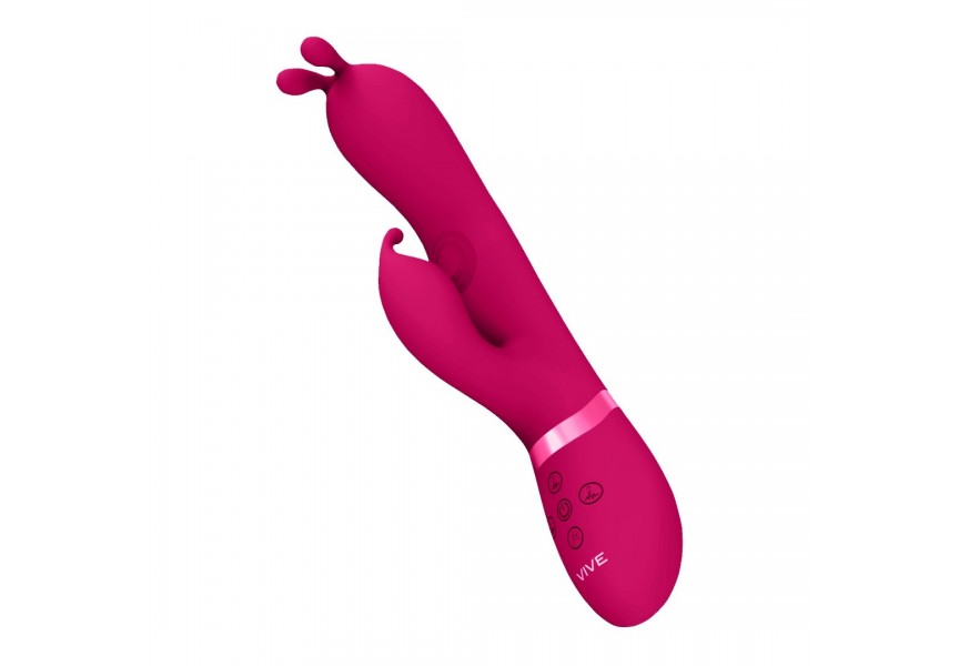 Shots Vive Gada Vibrating Bunny Ear G Spot Rabbit With Pulse Wave Shaft Pink 22.8cm