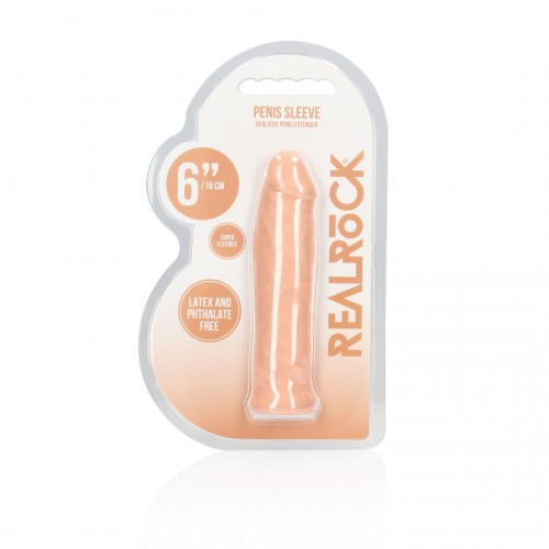 Shots Real Rock Realistic Penis Sleeve Extender Flesh 16cm