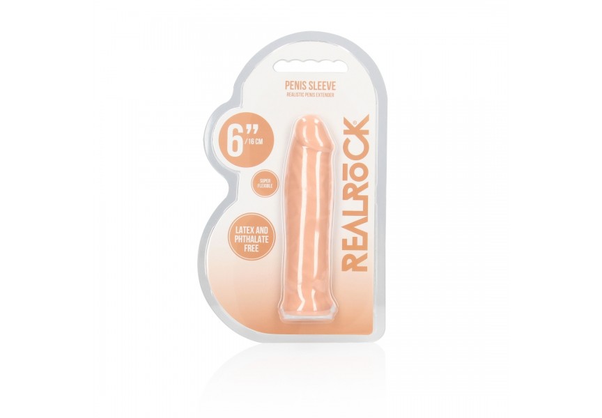 Ρεαλιστική Προέκταση Πέους - Shots Real Rock Realistic Penis Sleeve Extender Flesh 16cm