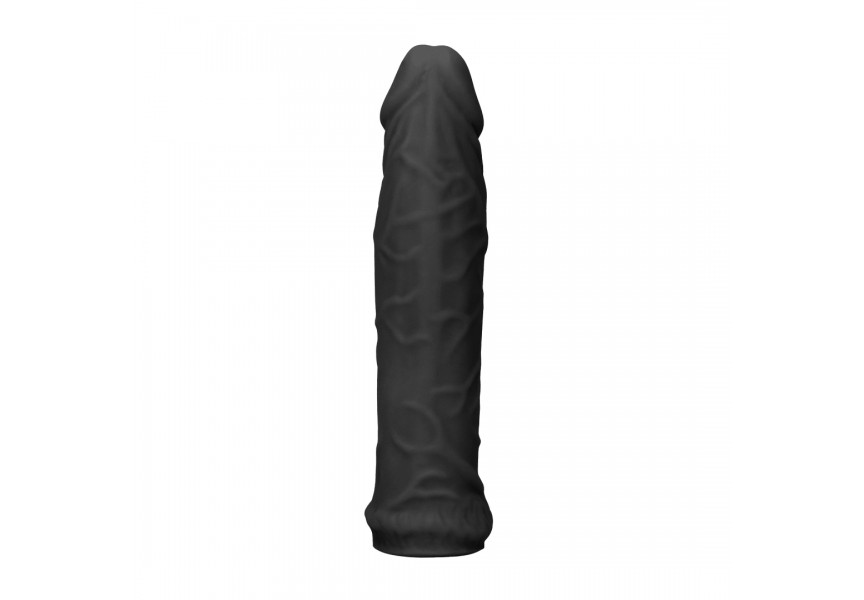 Shots Real Rock Realistic Penis Sleeve Extender Black 16cm