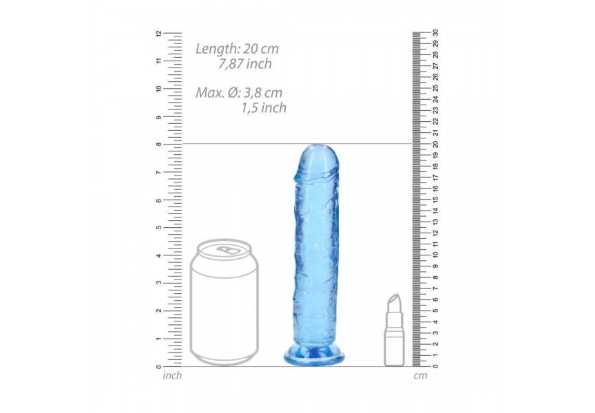 Ρεαλιστικό Ομοίωμα Πέους Με Βεντούζα - Shots Real Rock Realistic Dildo With Suction Cup Blue 20cm