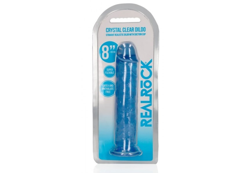 Shots Real Rock Realistic Dildo With Suction Cup Blue 22cm
