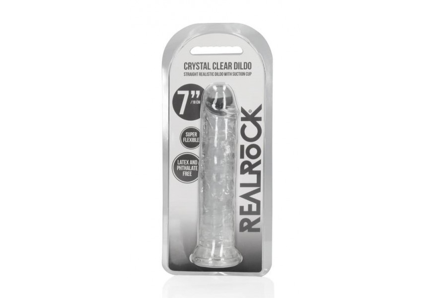 Shots Real Rock Realistic Dildo With Suction Cup Clear 20cm