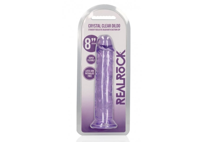 Shots Real Rock Realistic Dildo With Suction Cup Purple 22cm