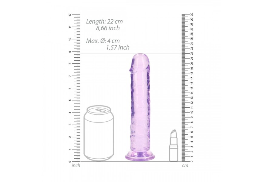 Shots Real Rock Realistic Dildo With Suction Cup Purple 22cm