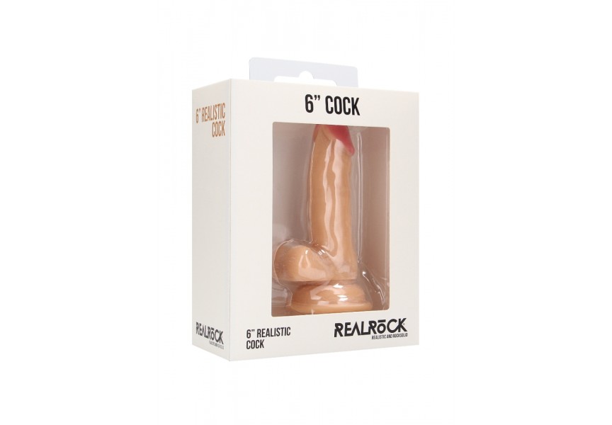 Ρεαλιστικό Πέος Με Όρχεις & Βεντούζα - Shots RealRock Realistic Cock Beige 15cm