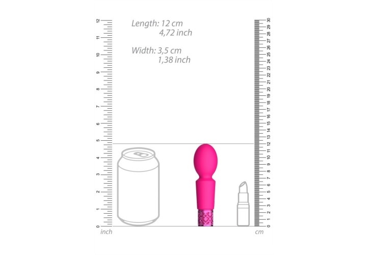 Ροζ Μίνι Δονητής Μασάζ 10 Ταχυτήτων - Shots Brilliant Mini Wand Vibrator 10 Speed Pink 12cm