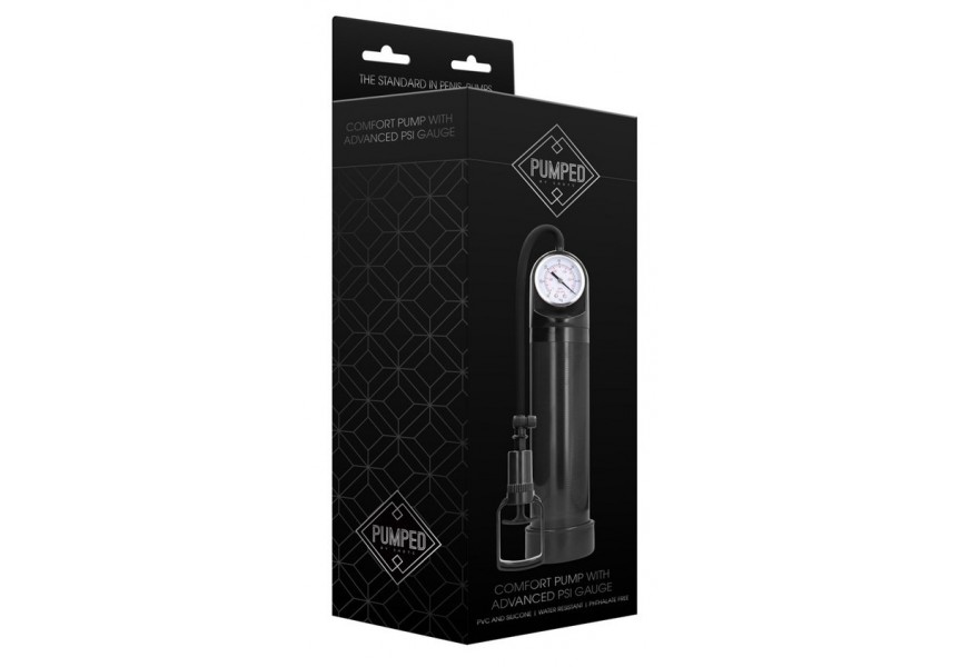 Shots Comfort Penis Pump With Advanced PSI Gauge Black 30cm