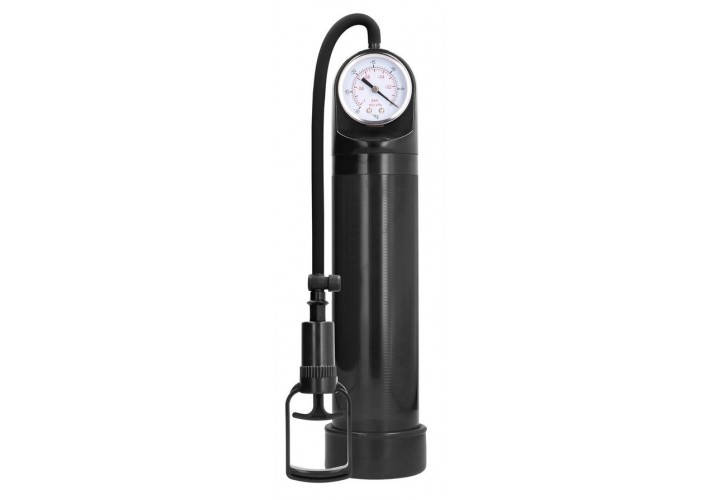 Αντλία Πέους Με Μανόμετρο - Shots Comfort Penis Pump With Advanced PSI Gauge Black 30cm