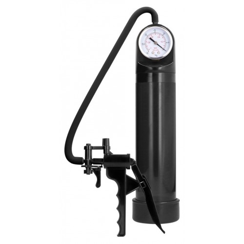 Τρόμπα Πέους Με Πιστόλι & Μανόμετρο - Shots Elite Pump With Advanced PSI Gauge Black 30cm