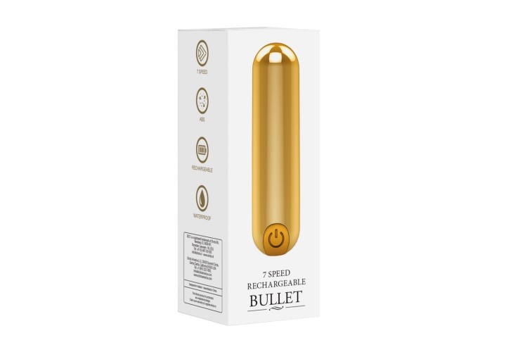 Χρυσός Επαναφορτιζόμενος Μίνι Δονητής 10 Ταχυτήτων - Shots 10 Speed Rechargeable Bullet Gold 7.7cm