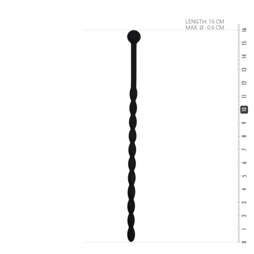Μαύρος Καθετήρας Ουρήθρας Σιλικόνης - Sinner Gear Ribbed Silicone Dilator Black 16cm