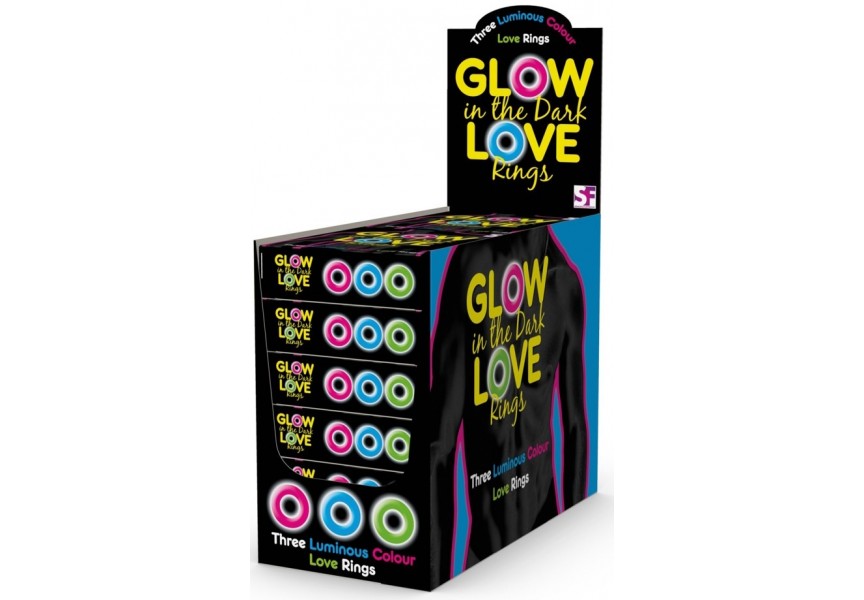 Spencer & Fleetwood Glow In The Dark Love Rings 3pcs