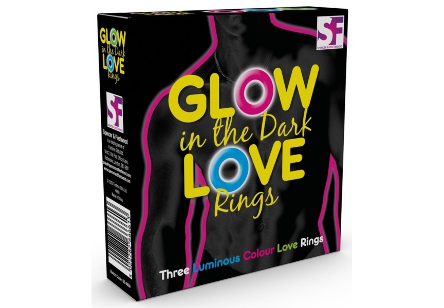 Spencer & Fleetwood Glow In The Dark Love Rings 3pcs