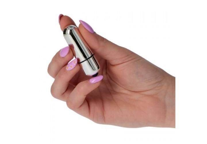 Ασημί Μίνι Δονητής - Toyz4lovers Vibrating Mini Bullet Silver 5.5cm