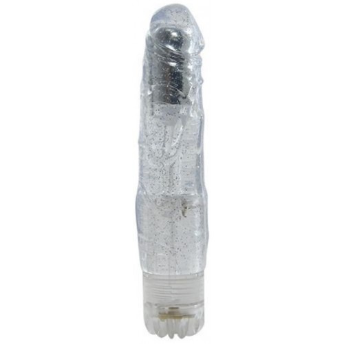 Διάφανος Ρεαλιστικός Δονητής - Toyz4lovers Crushy Glitter Vibrator Clear 19cm