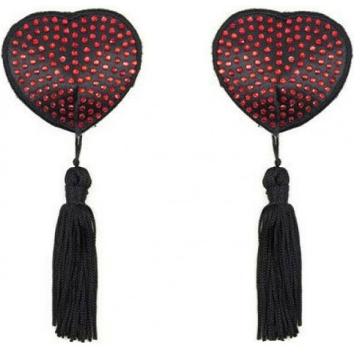 Διακοσμητικά Θηλών Με Στρας - Toyz4Lovers Heart Shine Nipple Tassels Red