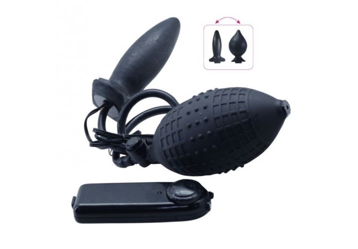 Toyz4lovers Timeless Anal Explorer Inflatable Vibrating Plug Black 11cm