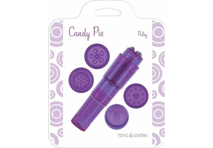 Μωβ Κλειτοριδικός Δονητής Με Κεφαλές - Toyz4lovers Candy Pie Pulsy Clitoral Vibrator Purple 10cm