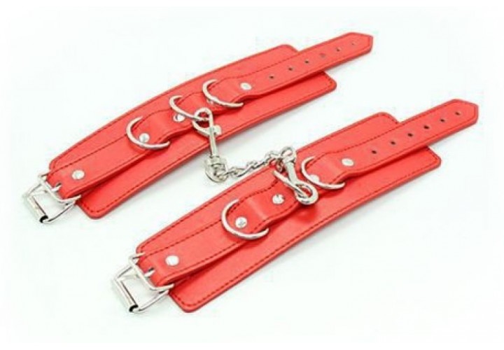 Κόκκινες Χειροπέδες Με Κρίκο - Toyz4lovers Hand Cuffs Belt Red