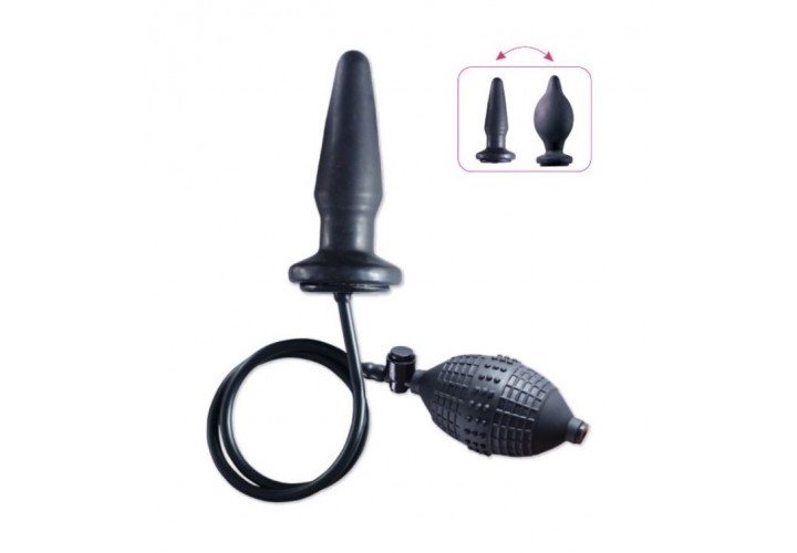 Μαύρη Φουσκωτή Πρωκτική Σφήνα - Toyz4Lovers Inflatable Anal Plug Medium Black 12.7cm