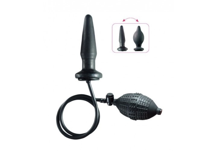 Μαύρη Φουσκωτή Πρωκτική Σφήνα - Toyz4Lovers Inflatable Anal Plug Small 12.3cm