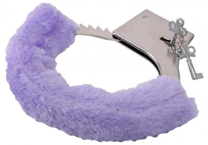 Μεταλλικές Χειροπέδες Με Μωβ Γουνάκι - Toyz4lovers Metal Furry Handcuffs Purple