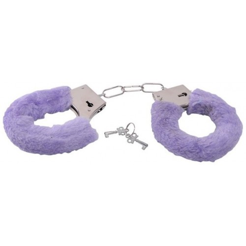 Toyz4lovers Metal Furry Handcuffs Purple