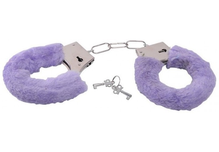 Toyz4lovers Metal Furry Handcuffs Purple