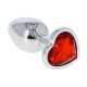 Μεταλλική Πρωκτική Σφήνα Με Κόσμημα Καρδιά - Τoyz4Lovers Anal Plug Heart Small Red 6cm
