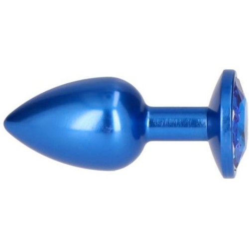 Μπλε Μεταλλική Σφήνα Με Κόσμημα - Τoyz4Lovers Anal Plug Pleasure Night Small Blue 7cm