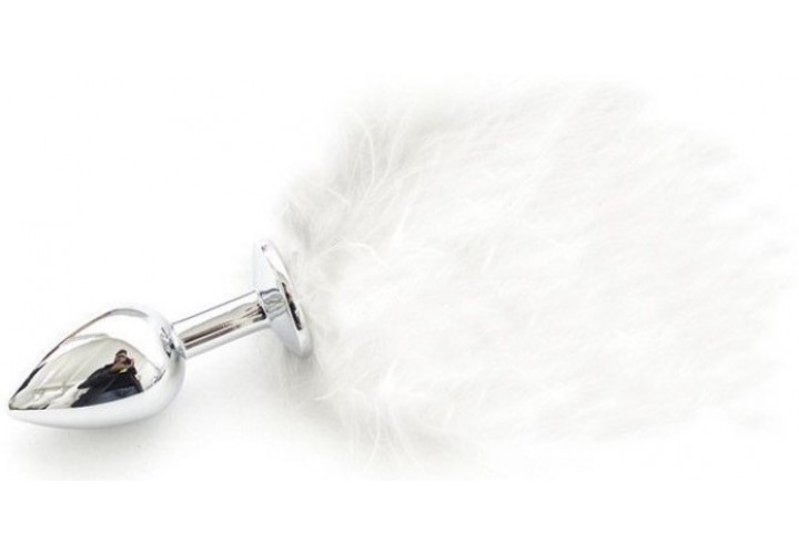 Μεταλλική Σφήνα Με Λευκή Ουρά - Toyz4Lovers Pon Tail Anal Plug White