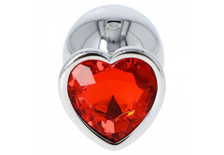Μεταλλική Σφήνα Με Κόσμημα - Toyz4Lovers Plug Heart Large 8cm Red