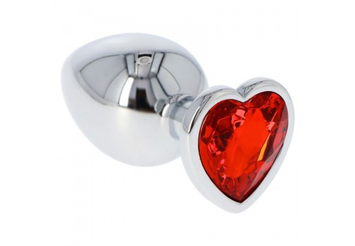 Μεταλλική Σφήνα Με Κόσμημα - Toyz4Lovers Plug Heart Large 8cm Red