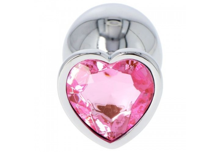 Μεταλλική Πρωκτική Σφήνα Με Κόσμημα Καρδιά - Τoyz4Lovers Anal Plug Heart Medium Pink 7cm
