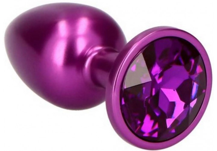 Μωβ Μεταλλική Σφήνα Με Κόσμημα - Τoyz4Lovers Teardrop Anal Plug Small Purple 7cm