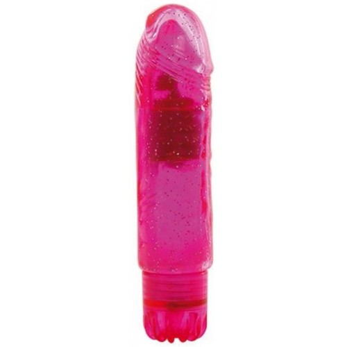 Ροζ Μικρός Δονητής Jelly - Toyz4lovers Jelly Glitter Cheeky Pink 13.5cm