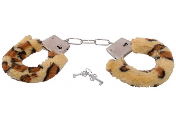 Toyz4lovers Metal Furry Handcuffs Leopard