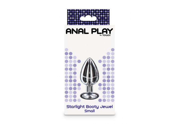 Ασημί Μεταλλική Σφήνα Με Κόσμημα - ToyJoy Starlight Booty Jewel Metal Butt Plug Small 7.2cm