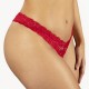 Κόκκινο Γυναικείο Δαντελωτό Στρινγκ Με Άνοιγμα - Underneath Kyra Crotchless Thong Red