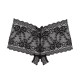 Μαύρο Γυναικείο Δαντελωτό Κιλοτάκι Με Άνοιγμα - Underneath Mila Crotchless Lace Briefs Black