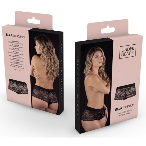 Μαύρο Γυναικείο Δαντελωτό Κιλοτάκι - Underneath Ella Lace Short Black